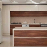کابینت-آشپزخانه-کرم-قهوه-ای