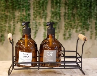 ۳۴۵۳۴۵۳۴۵ استند جا مایع دوقلو دسته چوبی