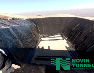 اجرای ورق ژئوممبرین و ژئوتکستایل ، استخر پلیمری(شرکت نوین تونل)