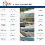 جدول قیمت هندریل شیشه ای
