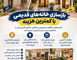 کم-حجم بهترین قیمت بازسازی خانه در تهران | جدول قیمت 1405