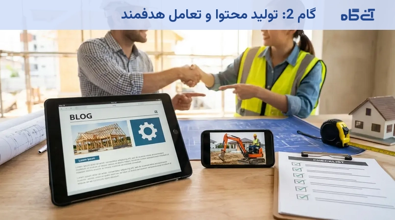 گام 2: تولید محتوا و تعامل هدفمند