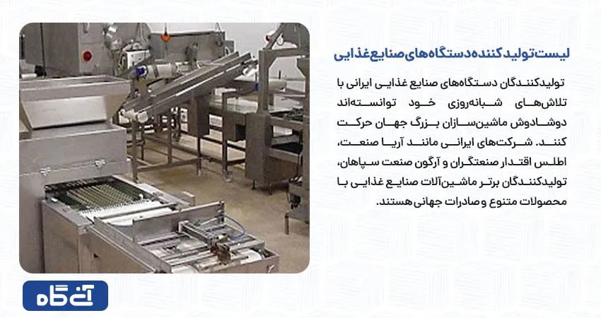 لیست تولید کننده دستگاه های صنایع غذایی