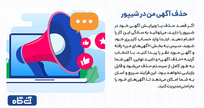 حذف آگهی من در شیپور