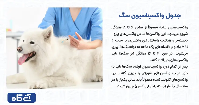 جدول واکسیناسیون سگ