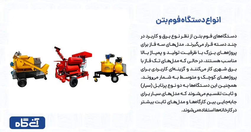 انواع دستگاه فوم بتن